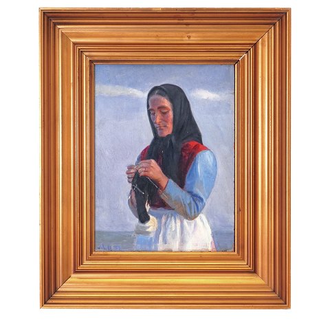 Michael Ancher, 1949-1927, oil on wood. Signed "MA 99". Visible size: 32x24cm. With frame: 50x42cm