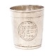 Silver cup by Villads Frandsen, Copenhagen, 1687-1715. H: 6,4cm